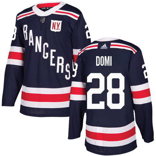 Adidas Rangers #28 Tie Domi Navy Blue Authentic 2018 Winter Classic Stitched NHL Jersey